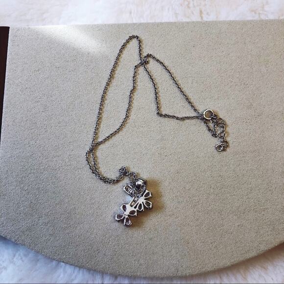 Sterling Silver Multi Crystals Flowers Necklace - Picture 7 of 10